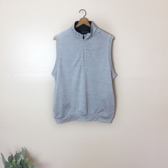 [PGA Tour] Light Gray Quarter Zip Vest Active - Picture 1 of 8